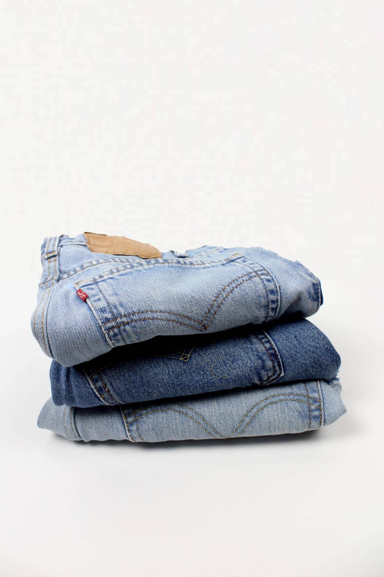 High-Rise Upcycled Denim Cutoff Shorts - Original