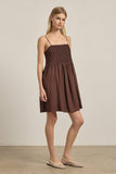 Chocolate Smocked Bodice Cami Mini Dress