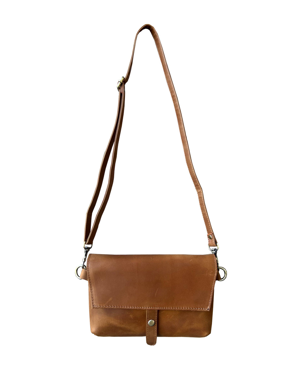 Crazy horse genuine leather crossbody