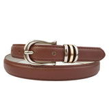 Classic Skinny Silver Buckle Belt