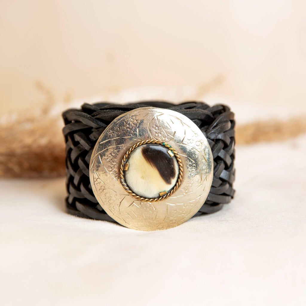 NEPTUNE WIDE BLACK LEATHER BELT