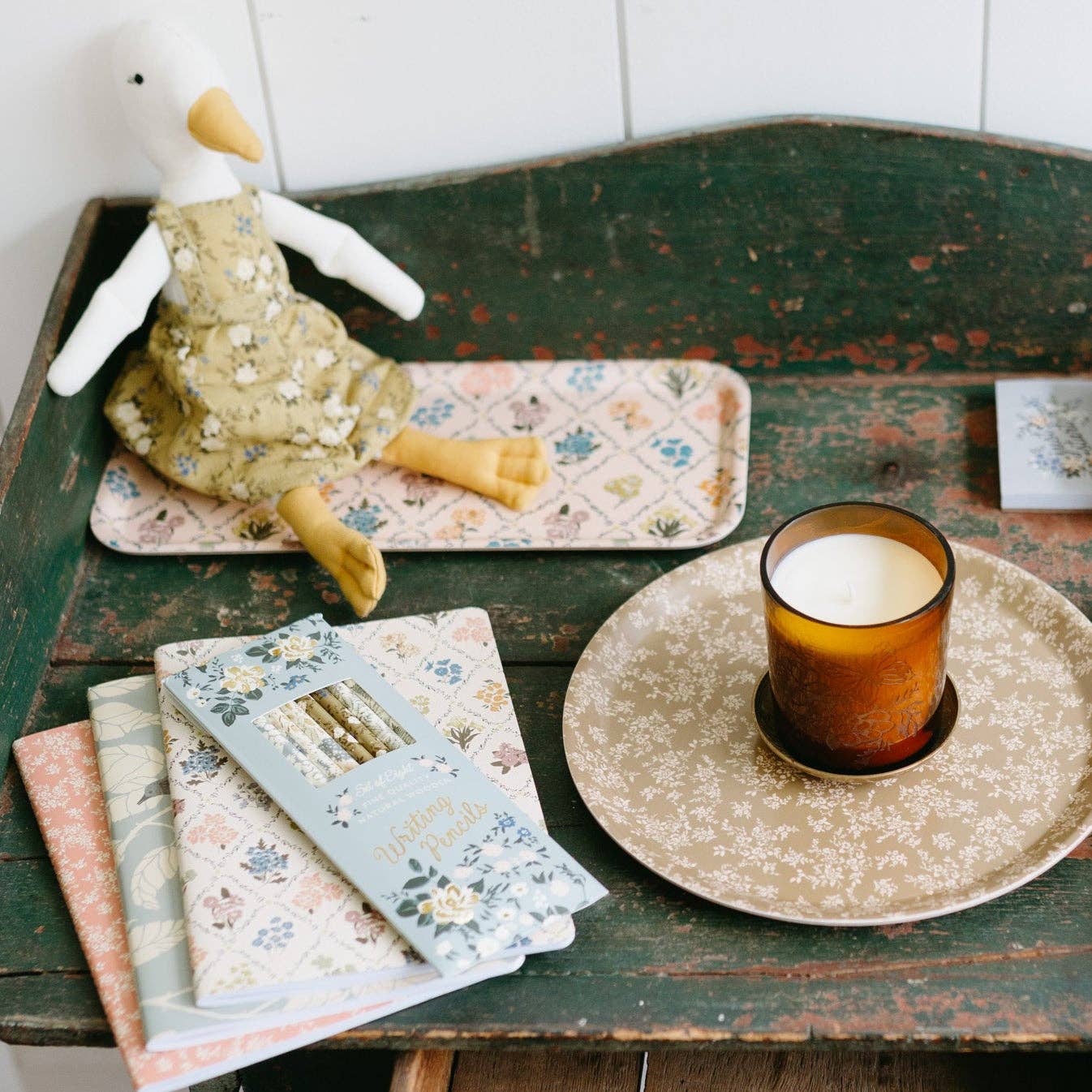 Trellis Tray | Floral Pattern Wooden Serving Trinket Tray
