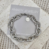 Cable Links Silver Chunky Bracelet stainless steel