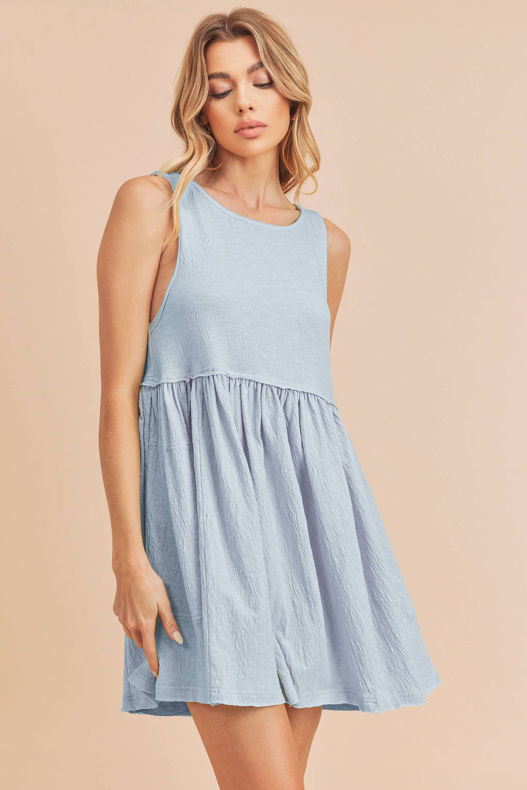 Torie Sleeveless Textured Mini Dress