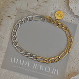 Two Tone Chain Bracelet, Gold and Silver Ombre gold-plated