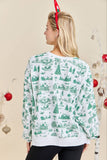 Holiday Toile Printed Oversized Top
