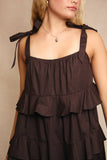 Chocolate Ruffle Mini Dress
