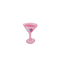 Pink Mini Martini Glass Iron-On Patch – 1" Cocktail Glass