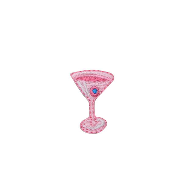 Pink Mini Martini Glass Iron-On Patch – 1" Cocktail Glass