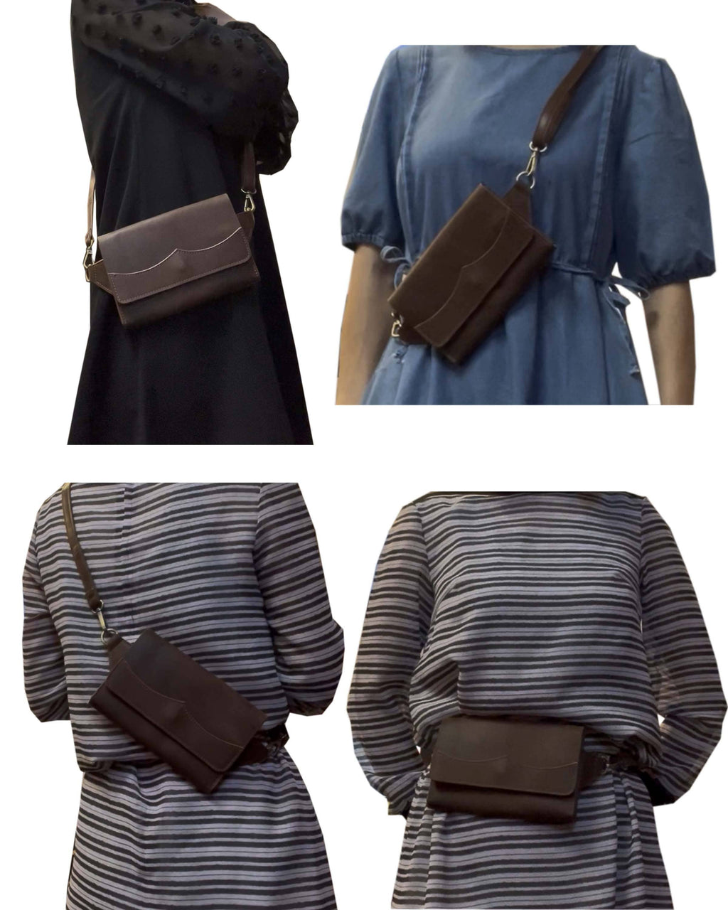 Vintage leather fanny pack sling bag waist bag