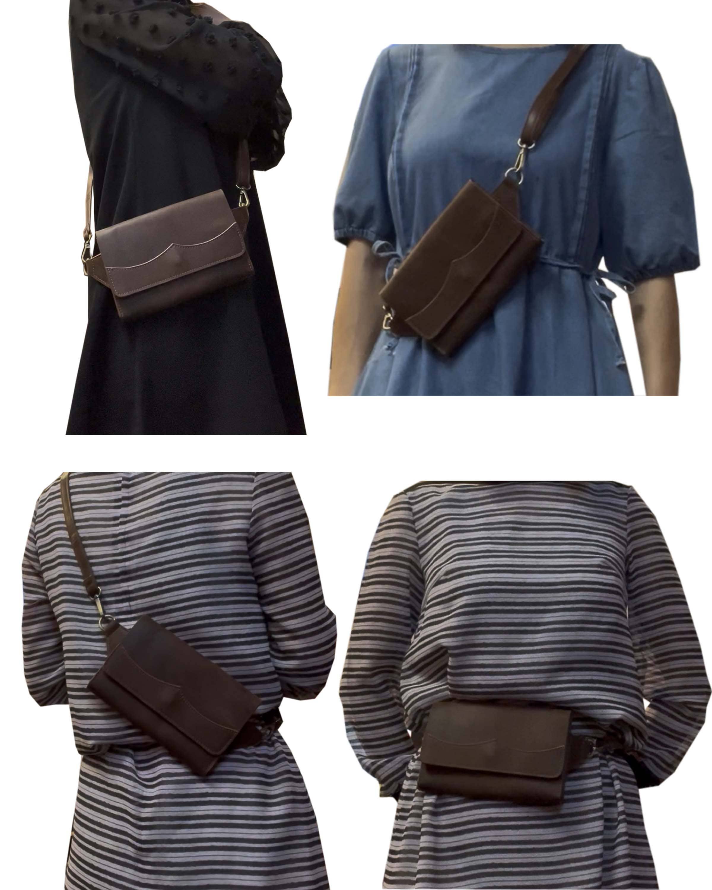 Vintage leather fanny pack sling bag waist bag