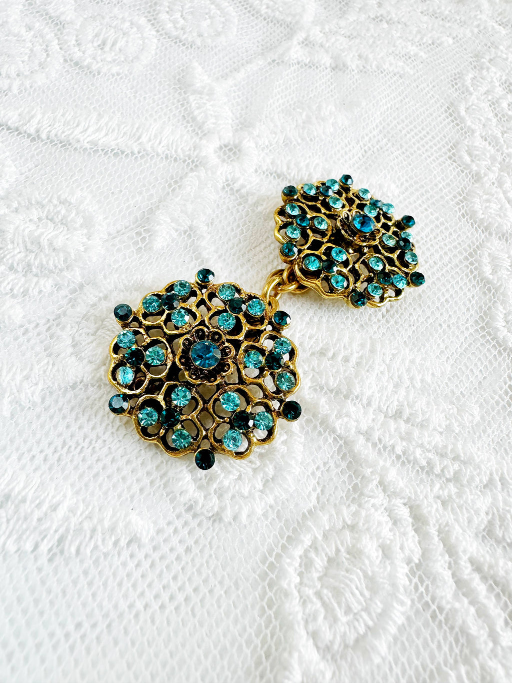 Blue & Gold Cinch Clip, Gilded Sweater Clasp KardiKlip