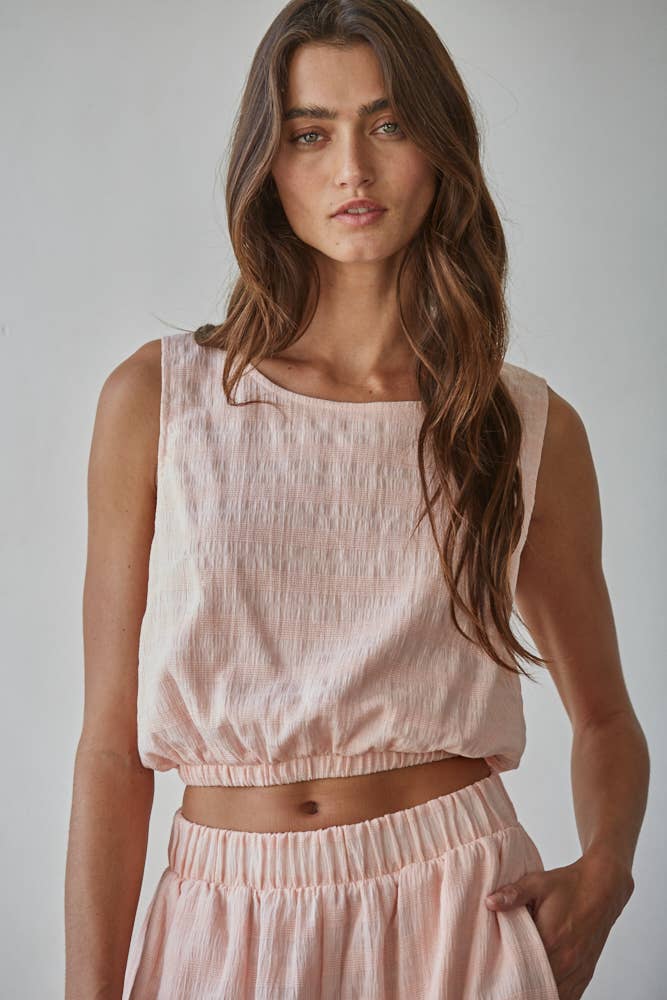 Cotton Spandex Round Neck Sleeveless Top