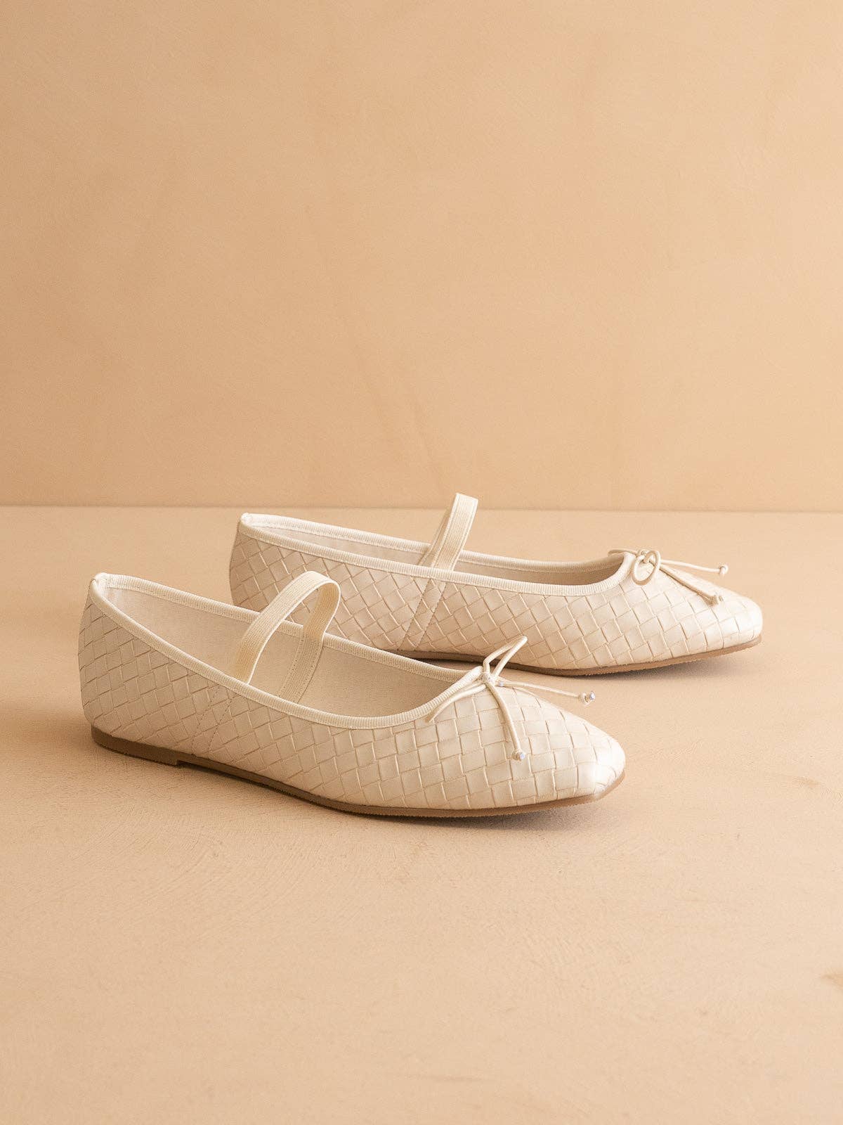 The Logan | Beige Woven Ballet Flat