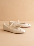 The Logan | Beige Woven Ballet Flat