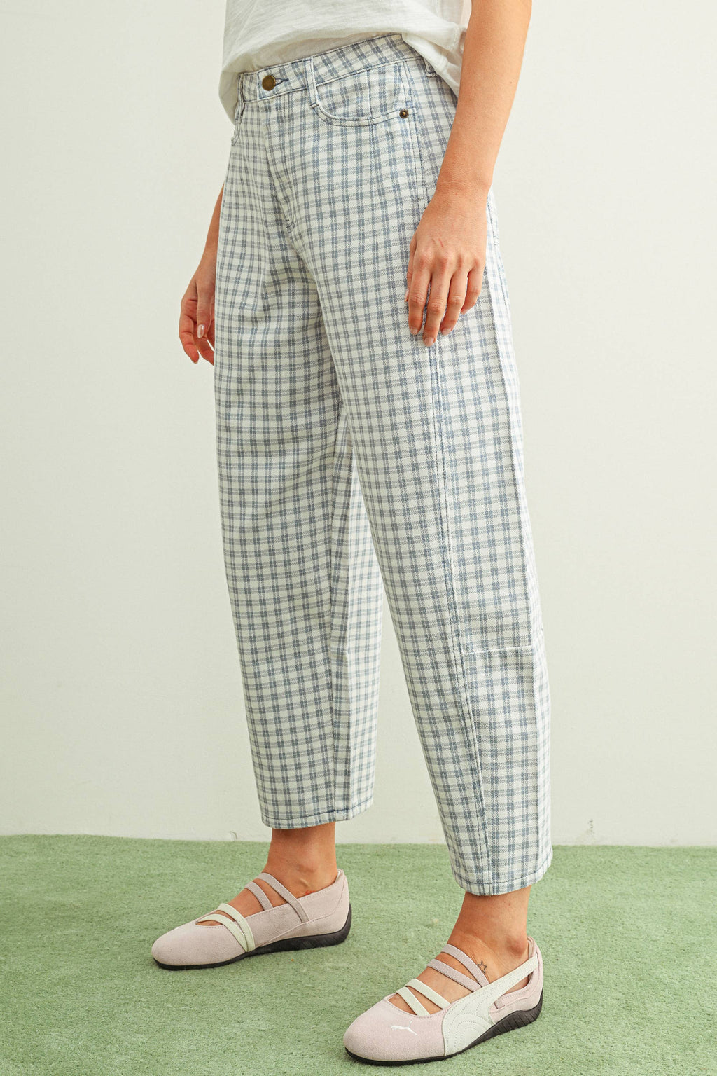 Mini Checker Barrel Pants - 6 Colors