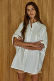 Cotton Oversized Cuff Hem Shirt