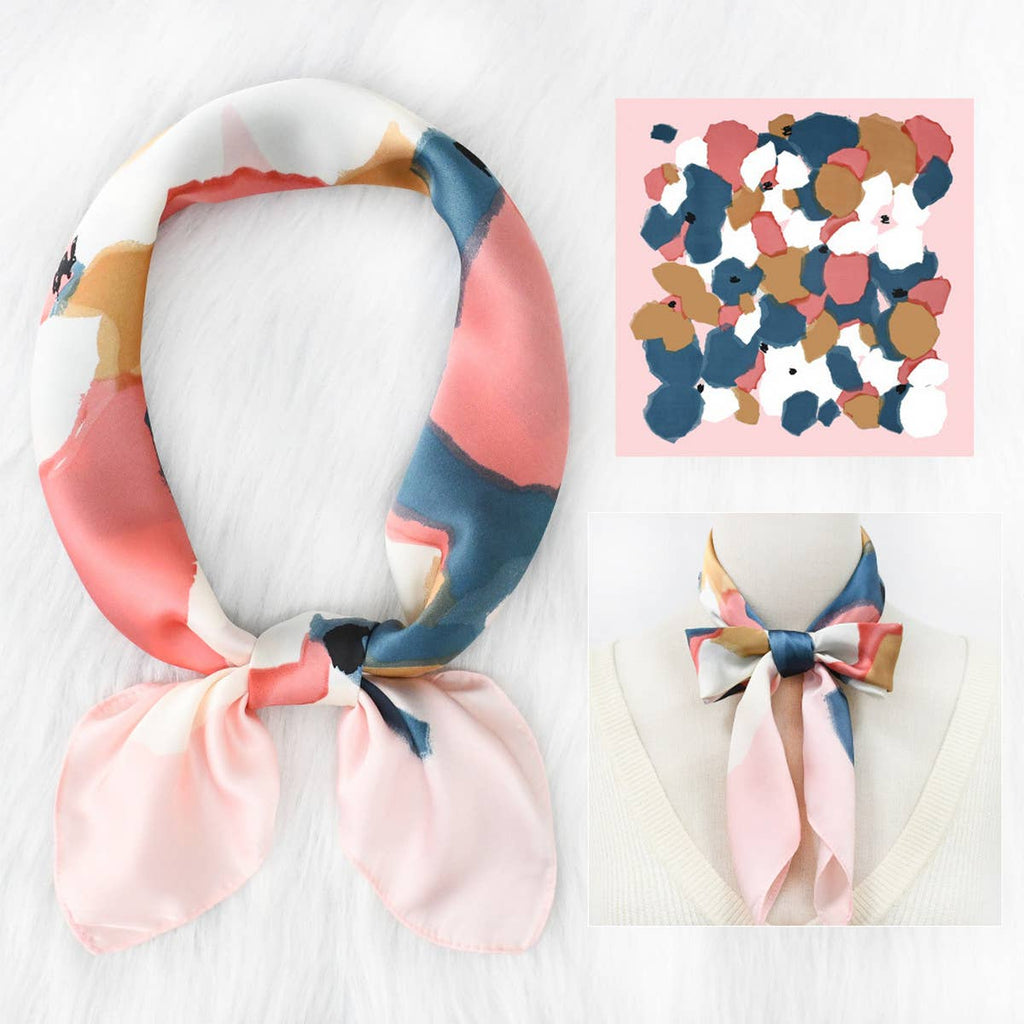 Polka Dot Satin Neck Scarf – Office & Flight Style_CWASC1157