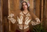 Swan Jacquard Cardigan