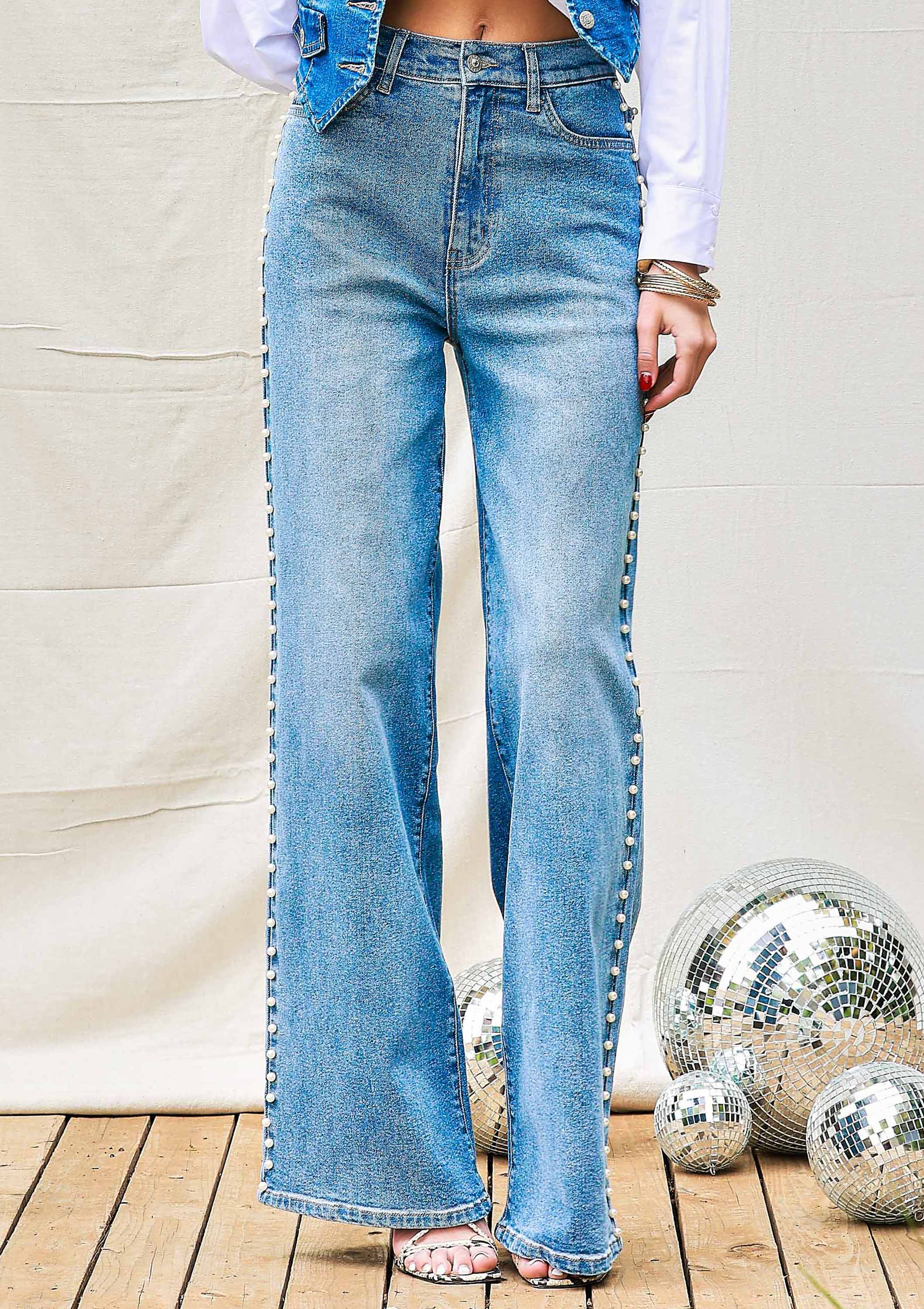 Pearl High-Rise Wideleg Jeans