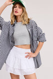 Open-Pack Oversized Gingham Button Down Shirt