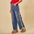 Sabine Lace-Up Jeans