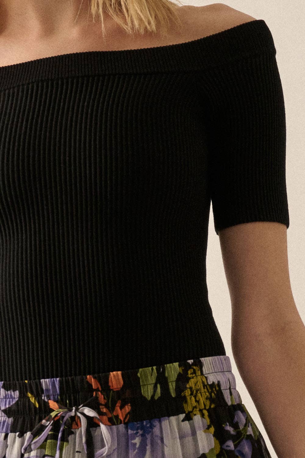 Shaper Fit Off-Shoulder Rib Knit Bodysuit