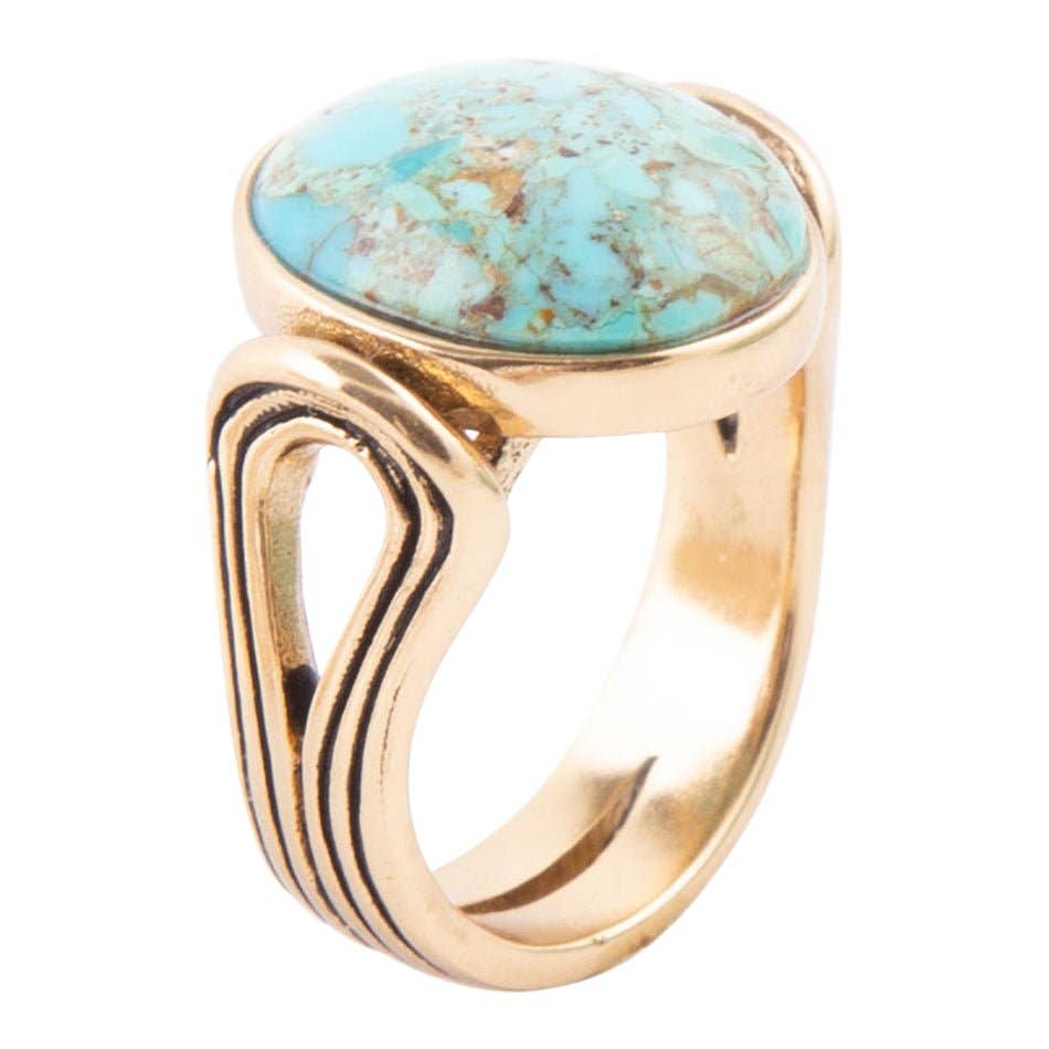 Nova Turquoise and Bronze  Oval Ring