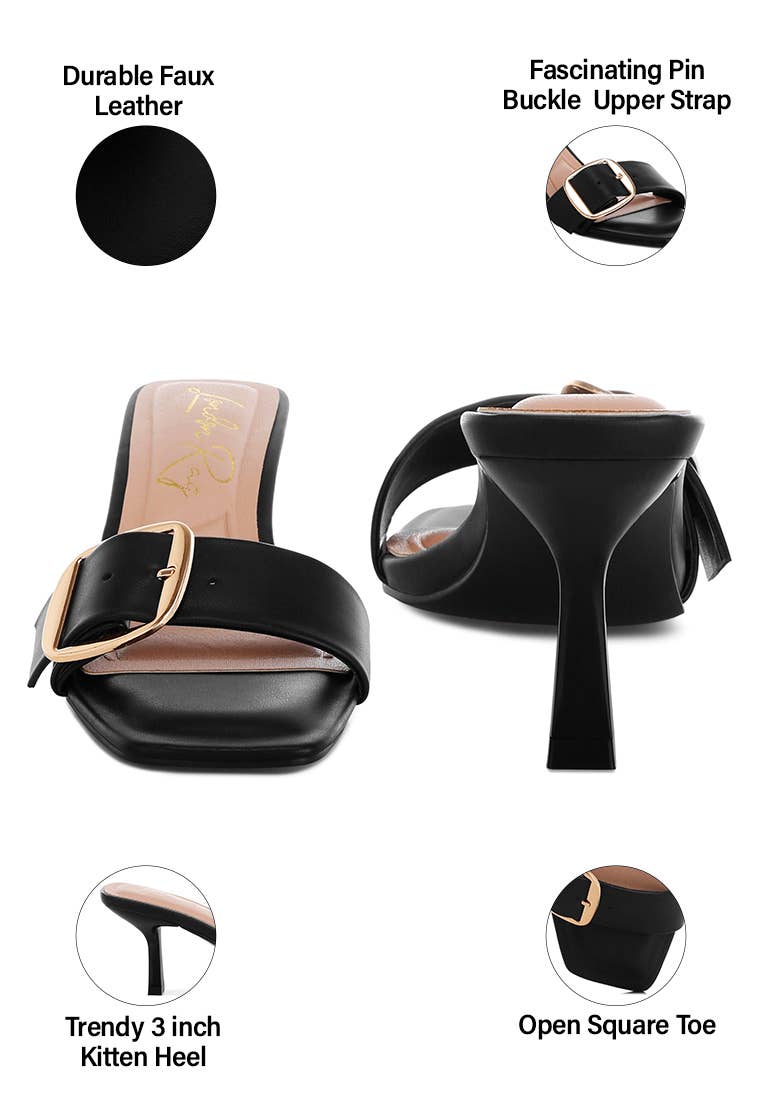 Acacia Buckle Strap Slip On Sandals