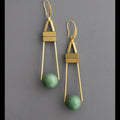 Brass hook & hematite dangles