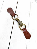 Bronze Buckle & Dark Brown Leather Cinch Clip for Clothing