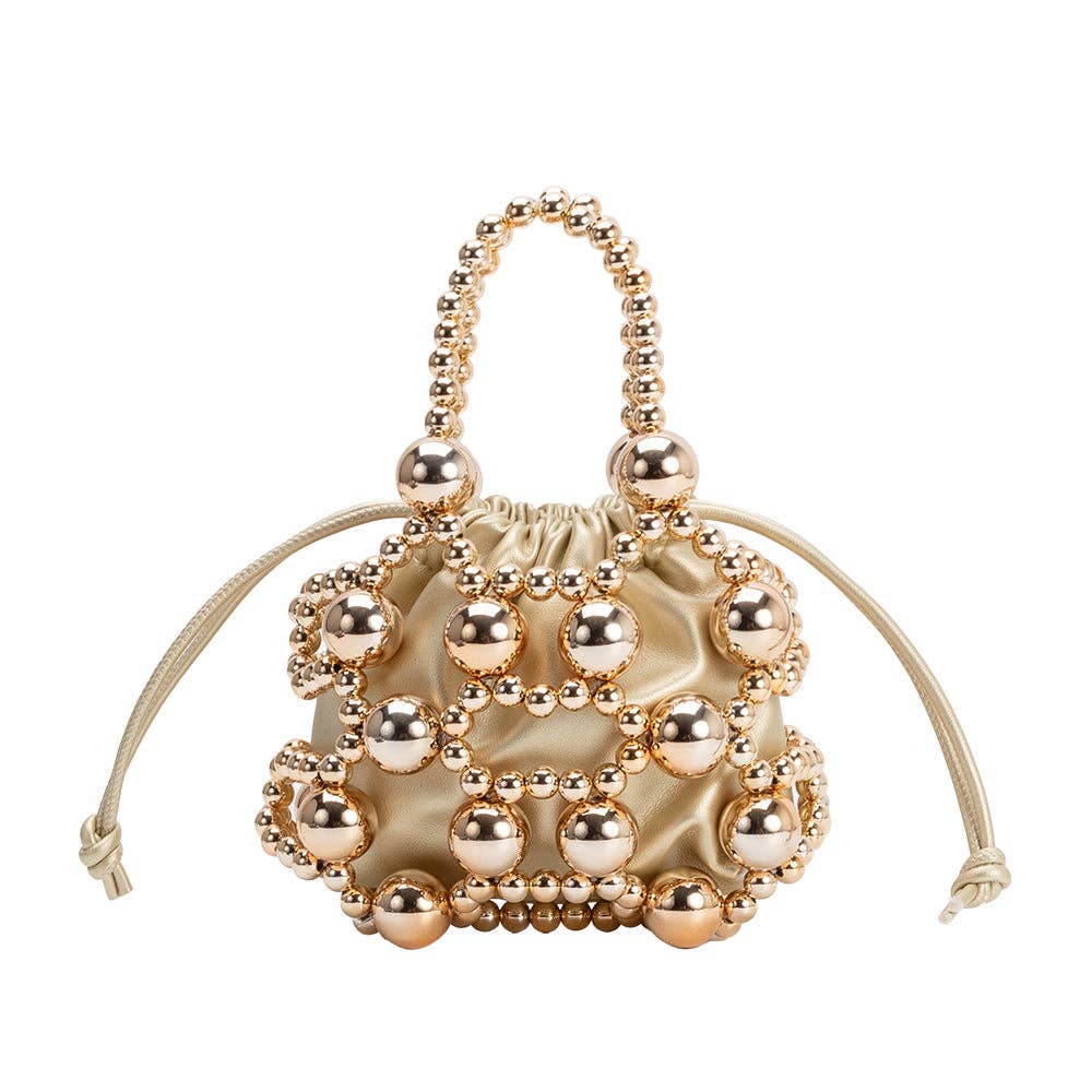 Bobby Gold Vegan Leather Top Handle Bag