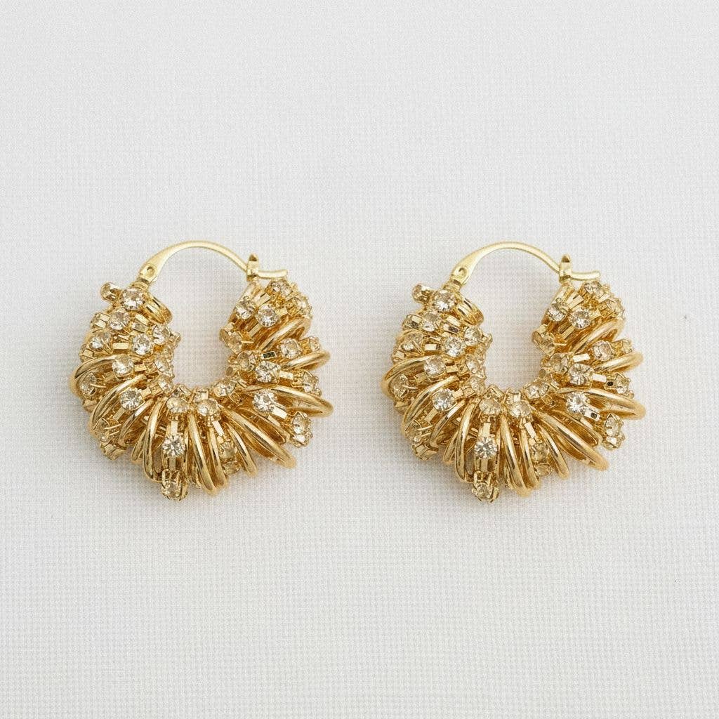 Artistic Geometric Drop Earrings with Dazzling Accents