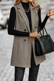 Sleeveless Lapel Blazer Long Coat GSS120