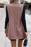 Sleeveless Lapel Blazer Long Coat GSS120