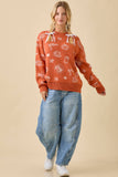 Pumpkin Spice Printed Long Sleeve Sweater