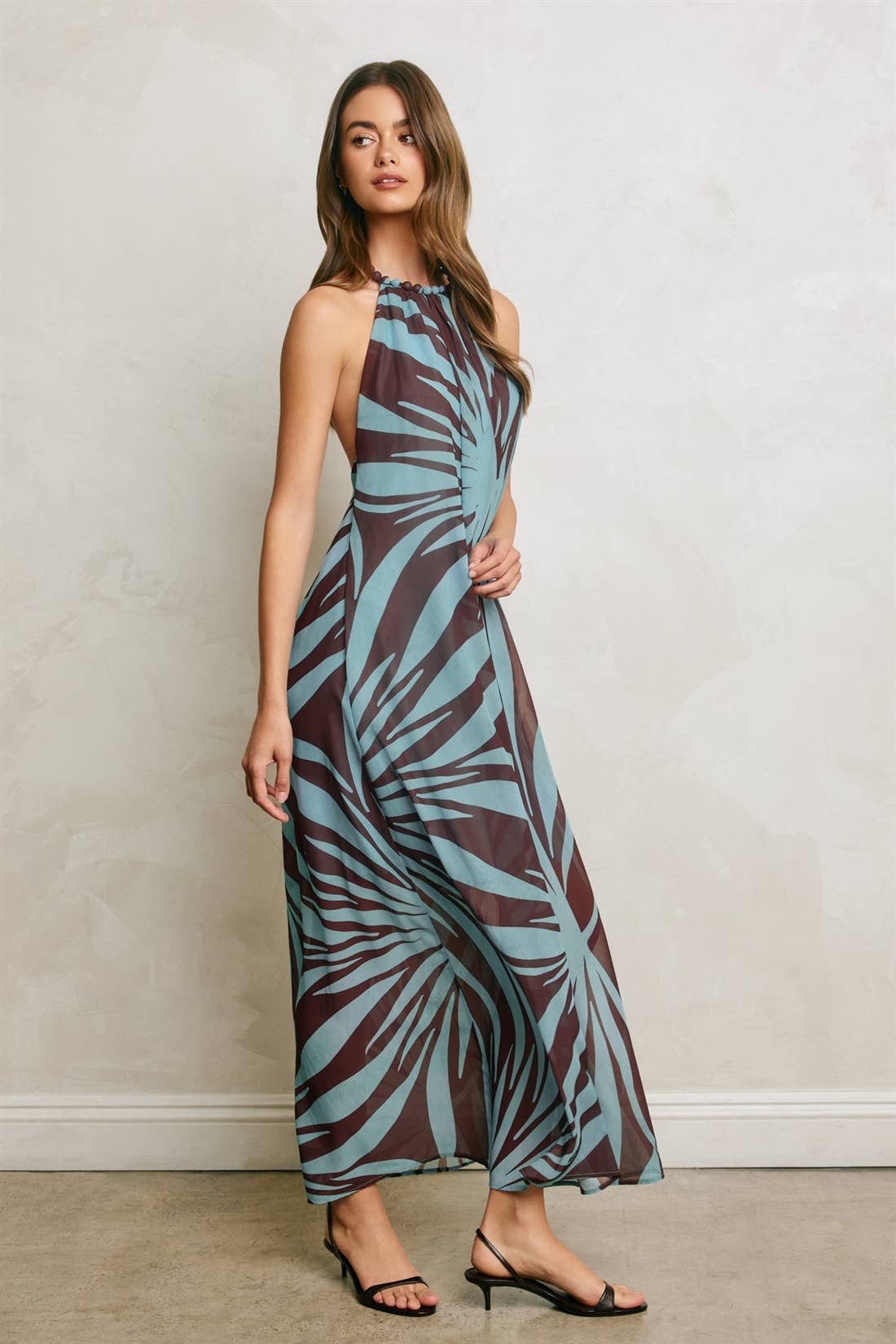 Malta Beaded Halter Dress