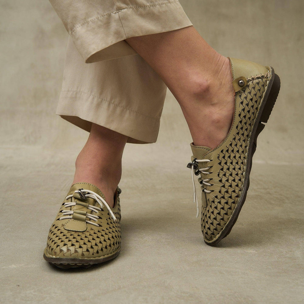 Olive JABIN Leather Flats