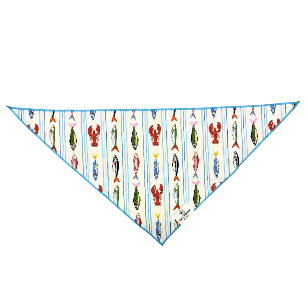 Coastal Fish Striped Dog Bandana