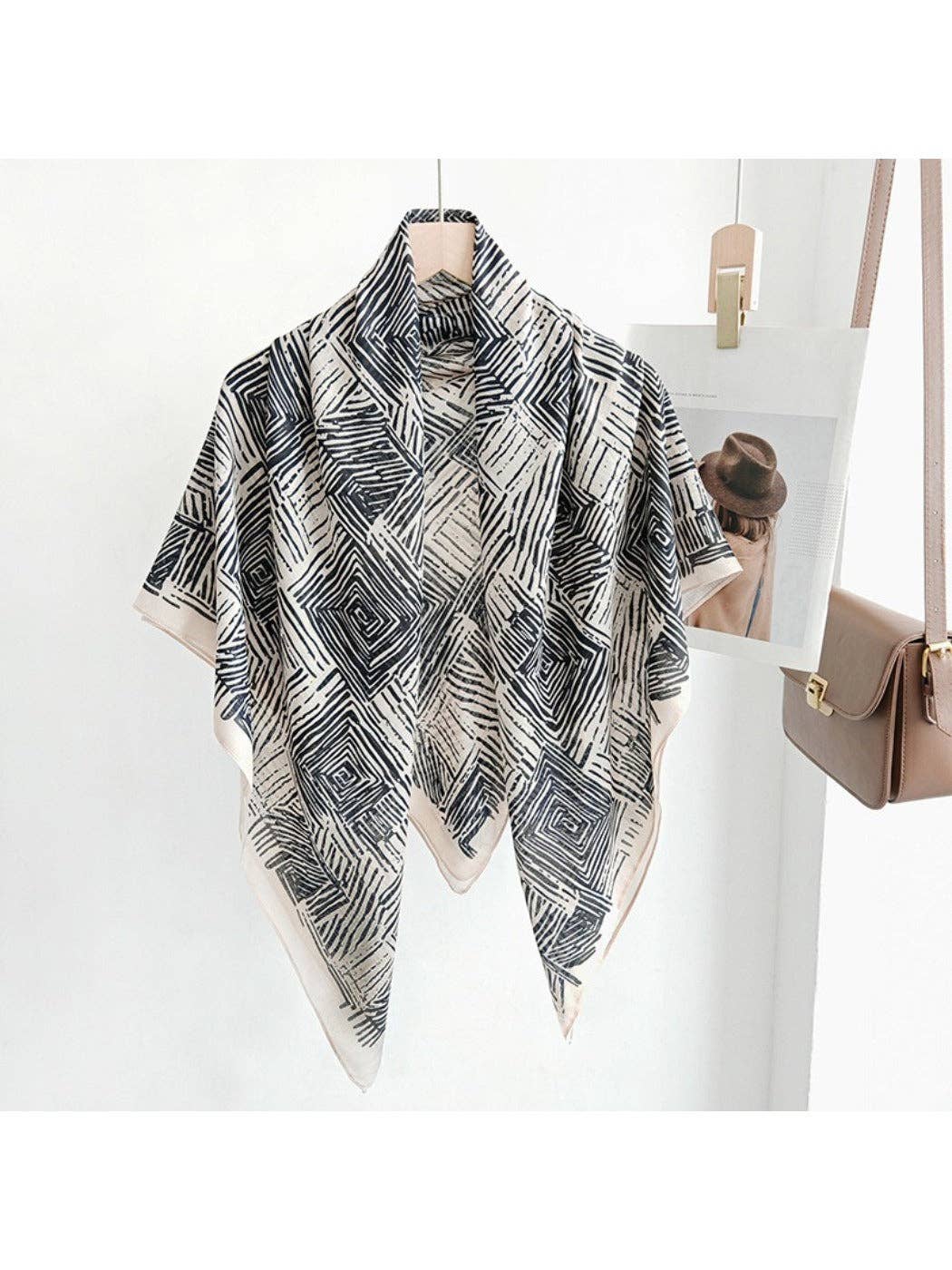 Scarvii - Abstract Geometric Line Square Scarf