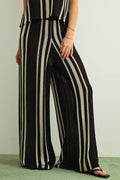 BLACK RANDOM STRIPE KNITTED PANTS