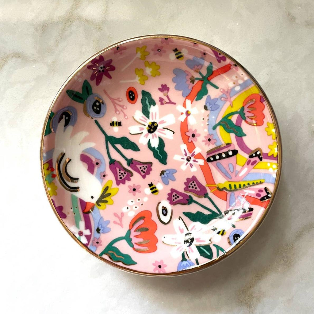 Porcelain Trinket Dish | Butterfly Garden