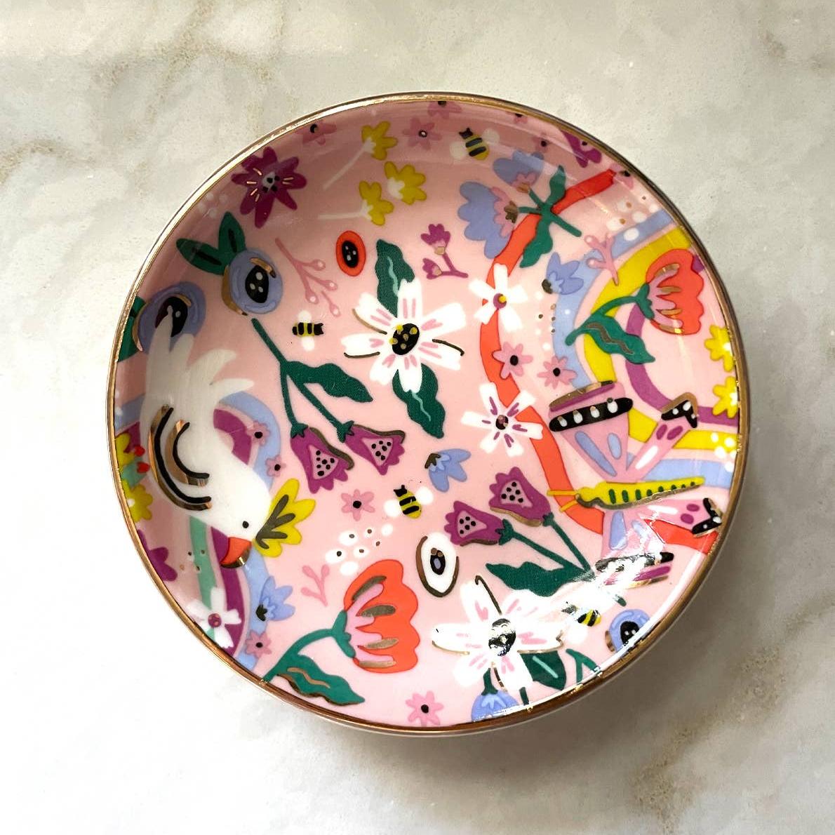 Porcelain Trinket Dish | Butterfly Garden