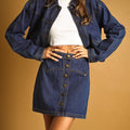 Prairie Button Front Denim Mini Skirt