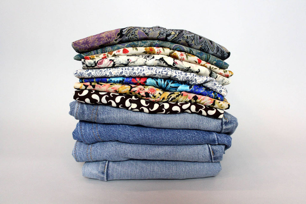 Reworked Vintage Short-Sleeve Button Up Blouse - Cropped
