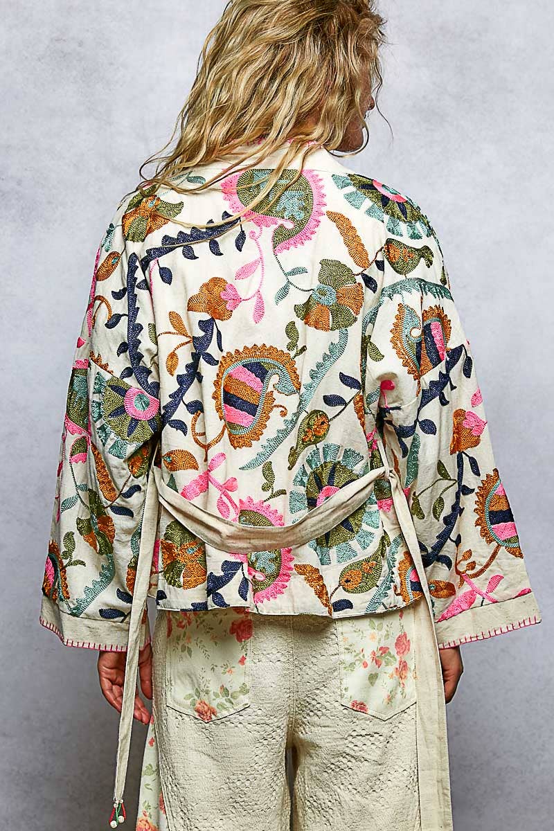 Faira Embroidered Kimono