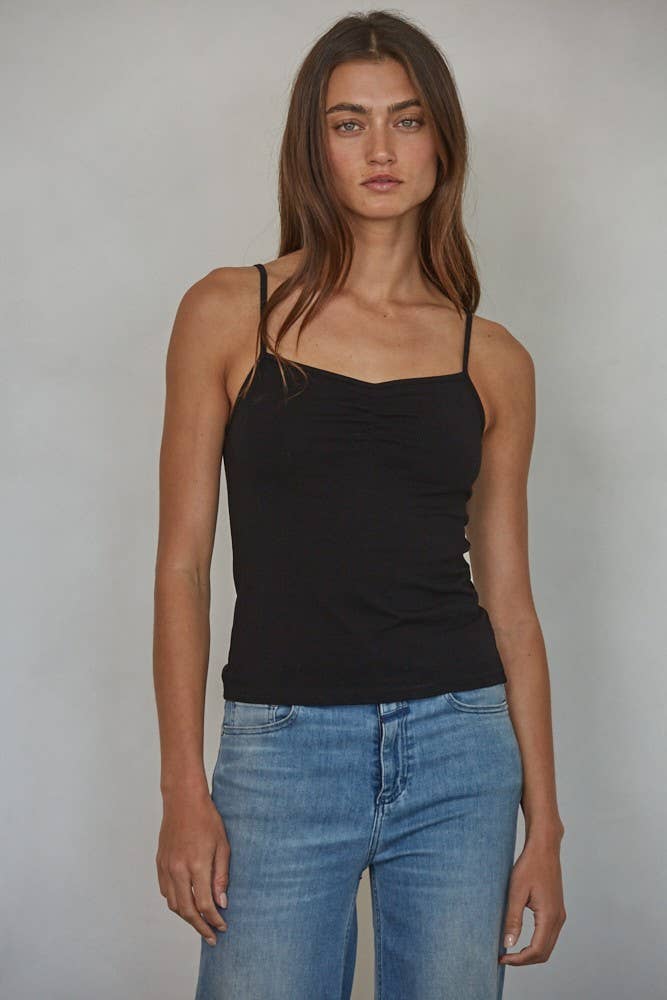 Knit Cotton Spandex Jersey V-Neck Cami Top
