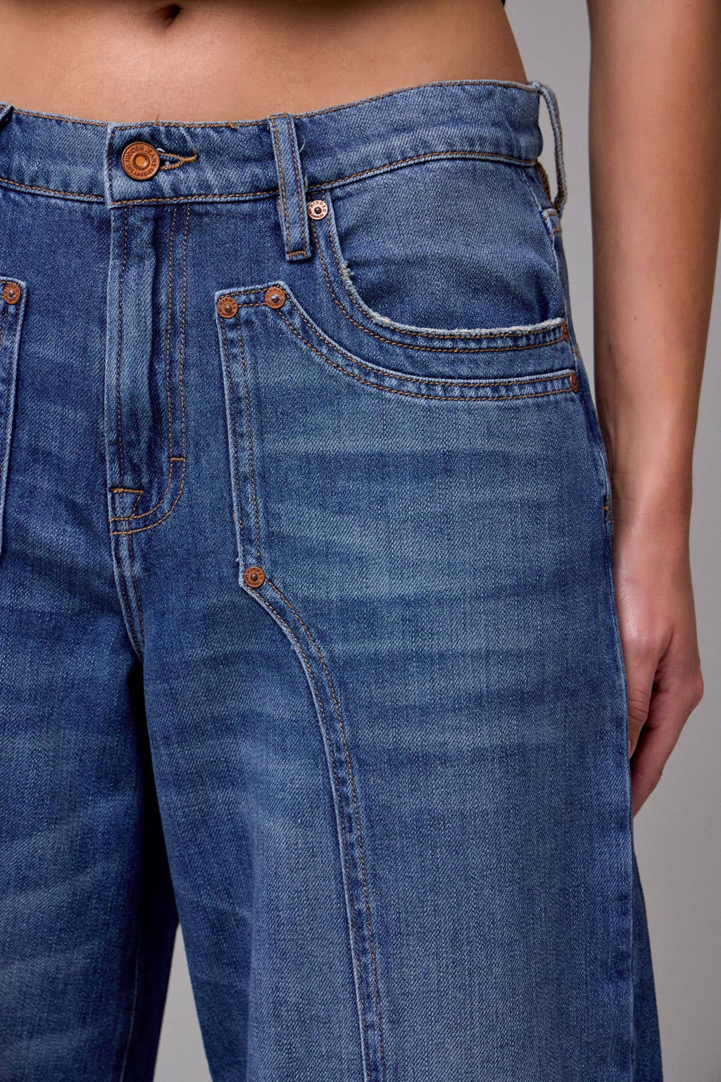Medium Vintage Classic Patch Oversized Baggy Jean