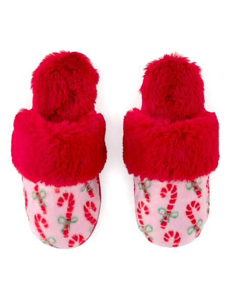 ASST/2 SIZES FELICITY CANDY CANE SLIPPERS, MULTI
