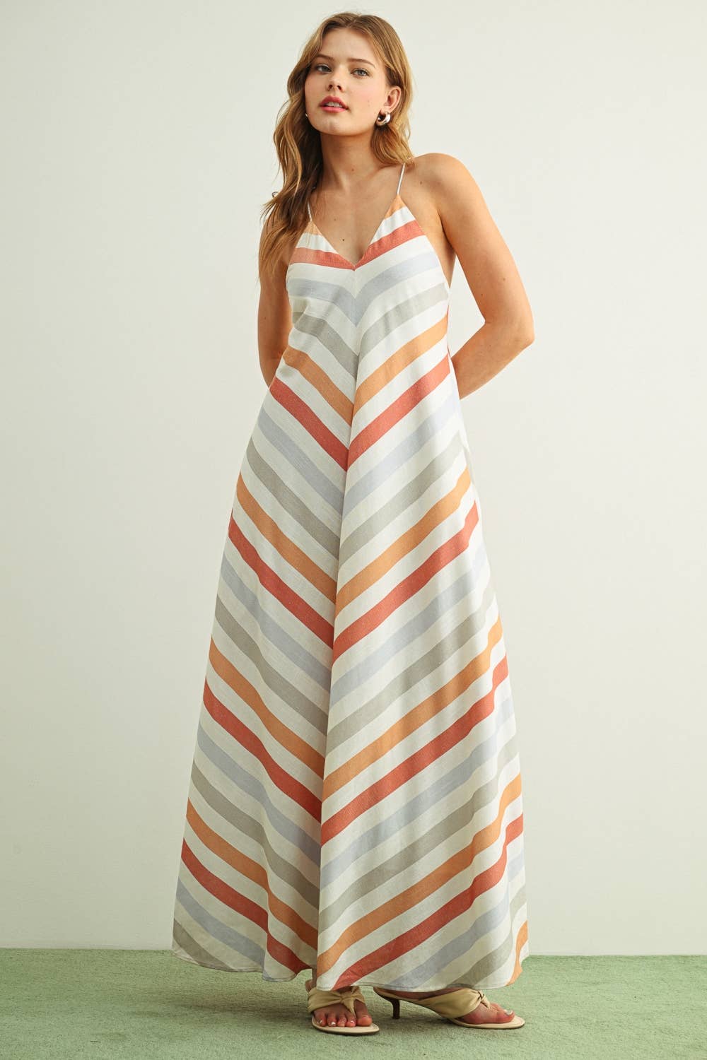 BAELYNN MULTI COLOR WIDE STRIPE DRESS
